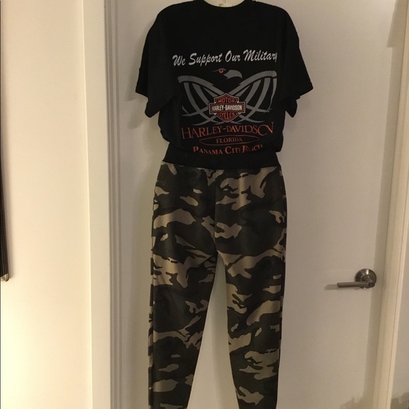 Blue Topic Green Camouflage Sweatpants Size Medium $25 - Picture 5 of 15